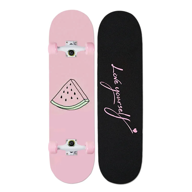 

2023 New Four-Wheeled Maple Silent Skateboard Pink Outdoor Sports Equipment Skate Board Maple Long Board 79x21cm Street Board