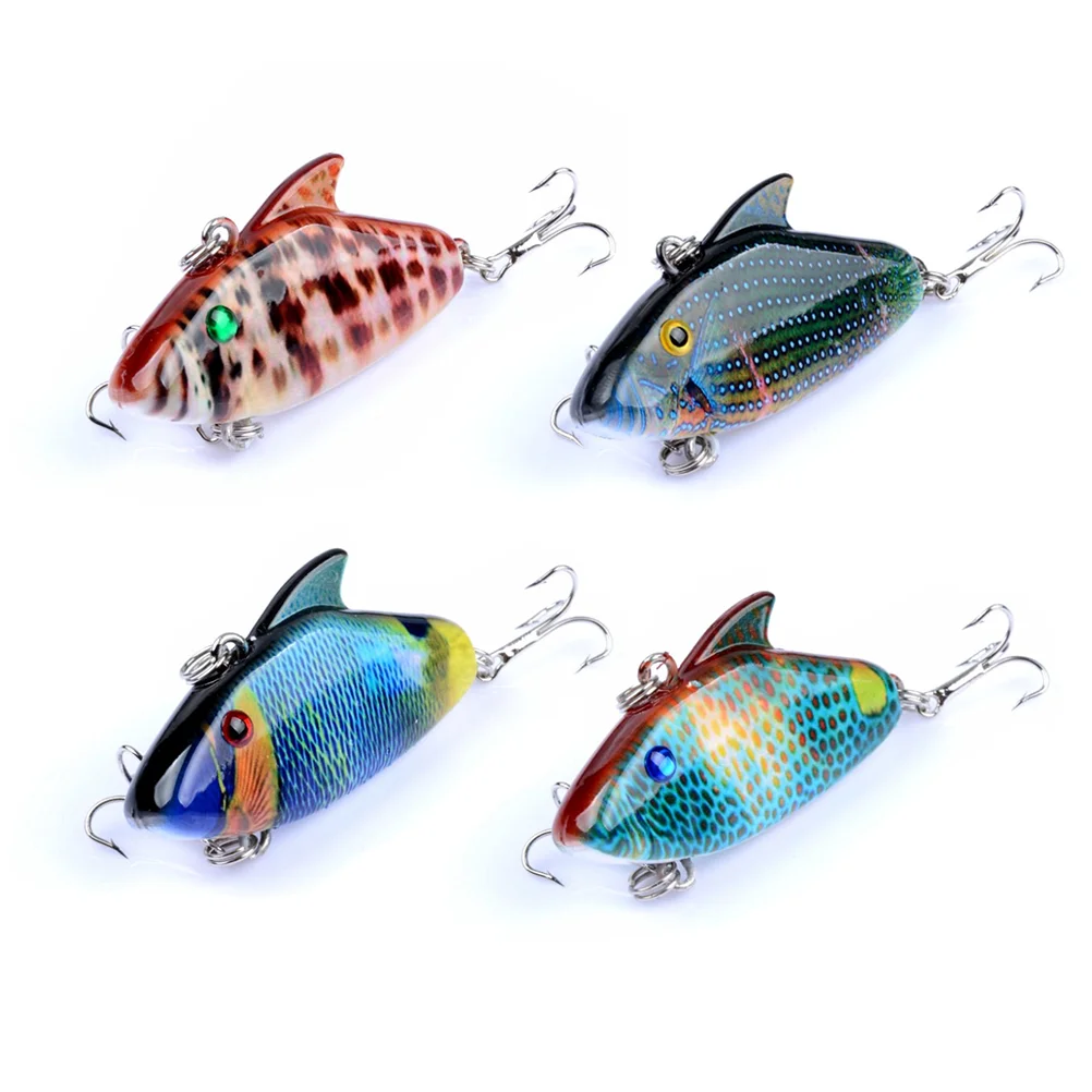 

4PC 55mm 8g Fishing Lure Wobblers Crank Rattling Jerkbait Vib Vibration Bionic Fake Luya Bait Lure Set for Bass Crankbait Goods