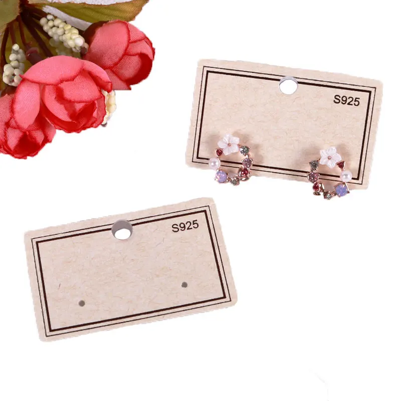 Wholesale 100pcs/lot Paper PVC Earrings Display Cards Holder Plastic Hook Cards Jewelry Stand Price Tags DIY Showcase Sets