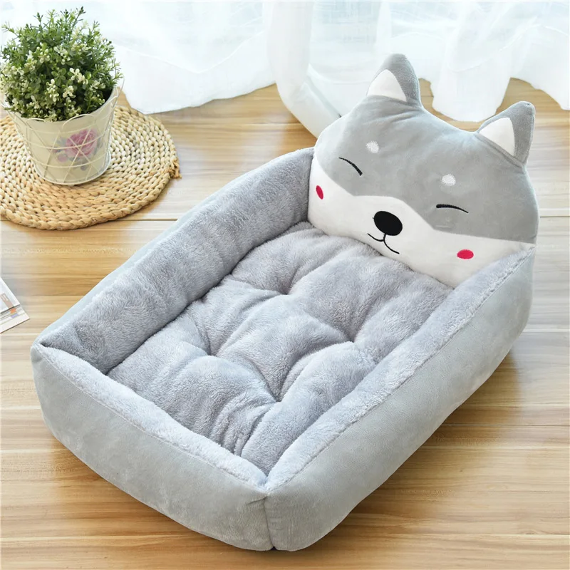 Cute Animal Shape Dog Beds for Large Medium Small Dogs Winter Warm Bed for Dogs Accessories House Kennel Plush Sofa Anti-stress