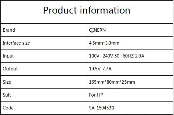150 W 19,5 V 7,7 A AC Laptop Netzteil Ladegerät Für HP Zbook/Studio G3 G4 G5 G6 OMEN 15 17 Pavilion Gaming 15 17 Laptop Versorgung – Detail 2