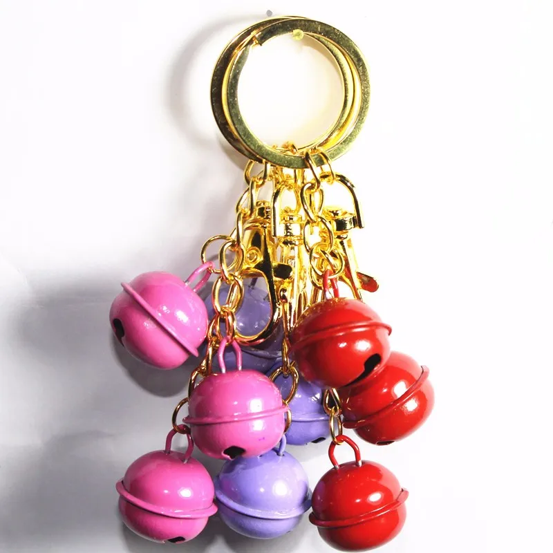 Fashion 3 bells Key Chain Golden Key Ring Cute Big Pendant Bag Charming Car Key Holder Personality Gifts