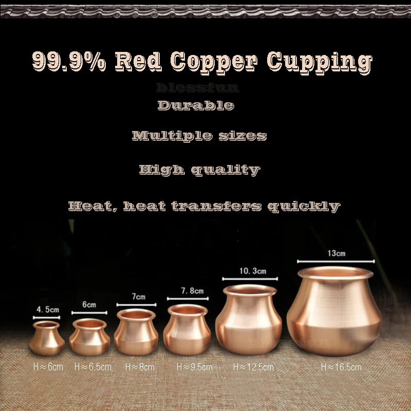 Copper Cups Therapy Body Cupping Massage Set Acupuncture Medical Vacuum Stress Relief Health Care