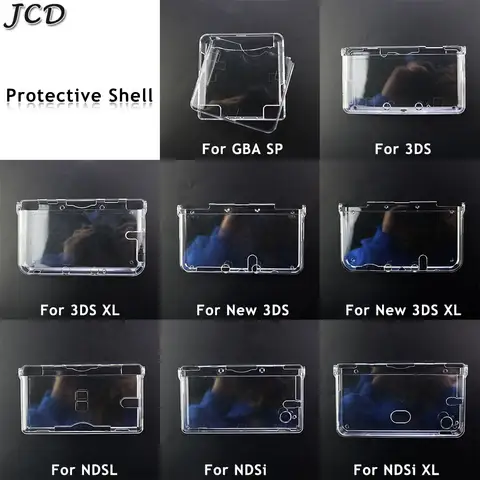 JCD-Plástico Transparente Cristal Protetor Duro Shell Pele, Capa para GBA, SP, NDSL, DSI, NDSi, XL, 3DS, LL, Console, Novo
