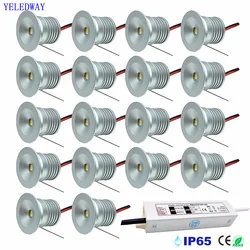 IP65 1W LED Mini Downlight with Transformer Ceiling Spotlight DC12V Bedroom 25mm Recessed Spot LED Lamps Kitchen Cabinet Lights