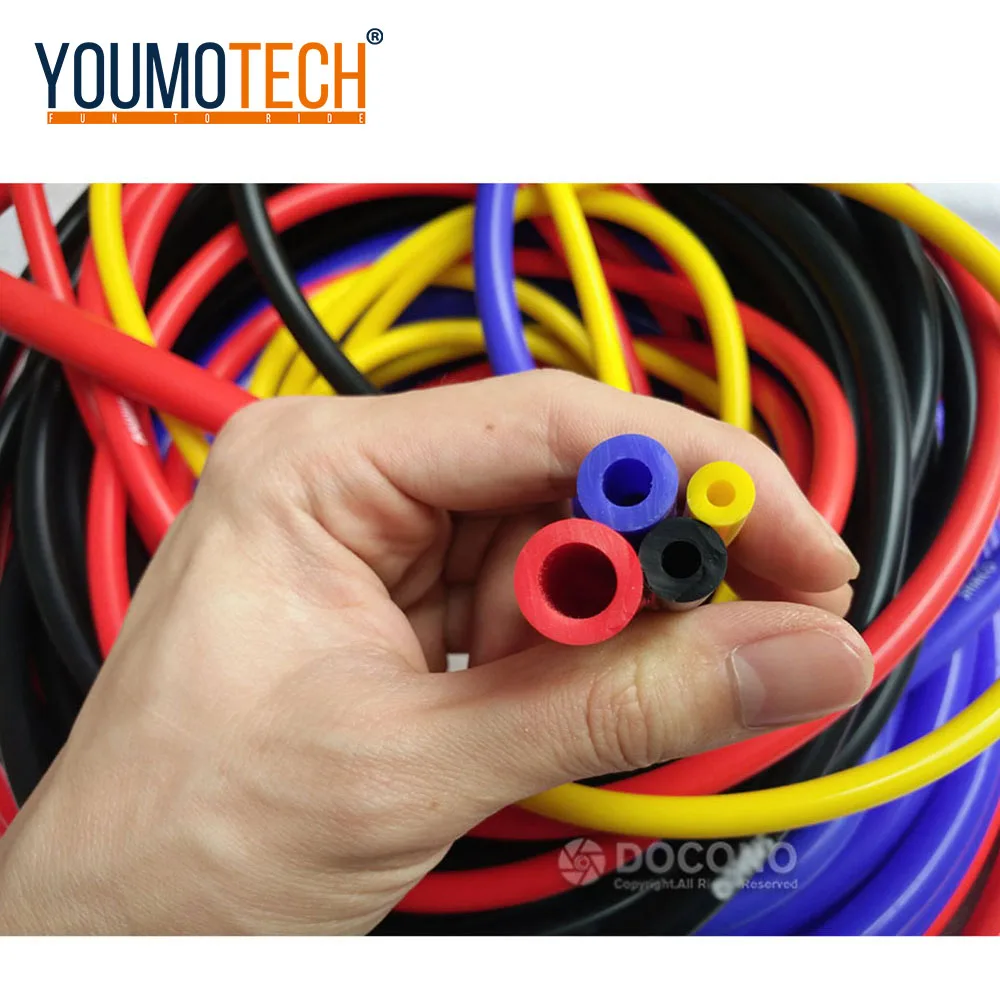 5M Auto silikonowy, próżniowy, do samochodu wąż wyścigi rury przewodowe rury czerwony niebieski czarny 3mm/5mm/4mm/6mm/8mm