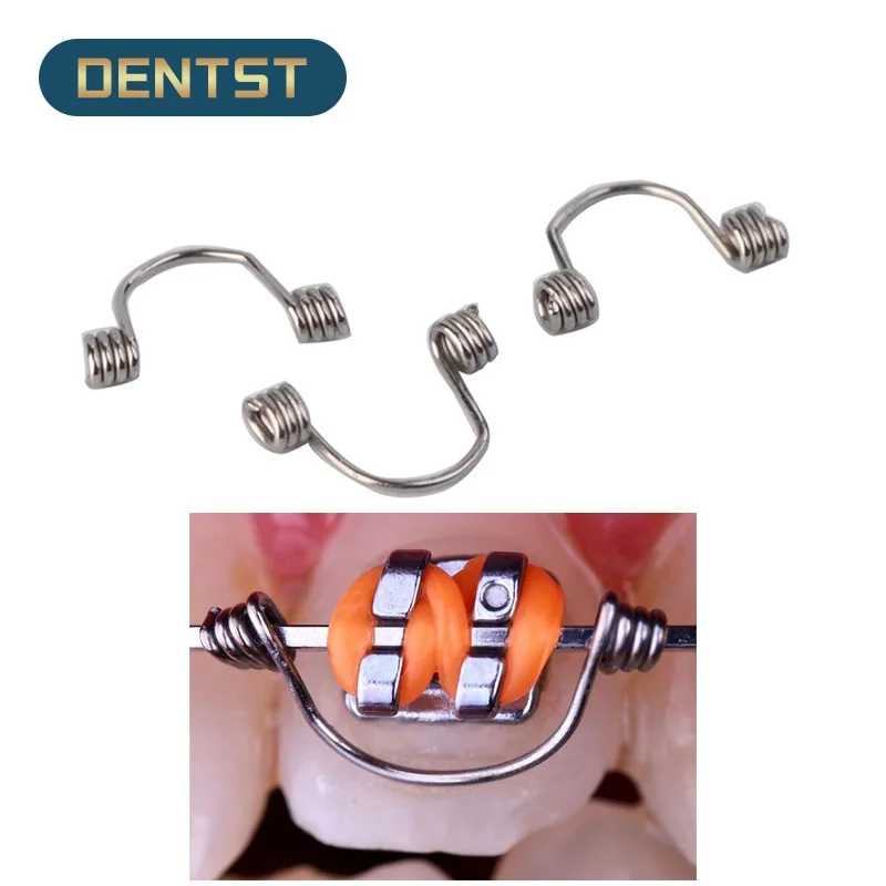 10Pcs/bag Dental Orthodontic Universal Torque spring Orthodontic Torquing Spring Single Anterior Teeth Torque Rectangular Spring