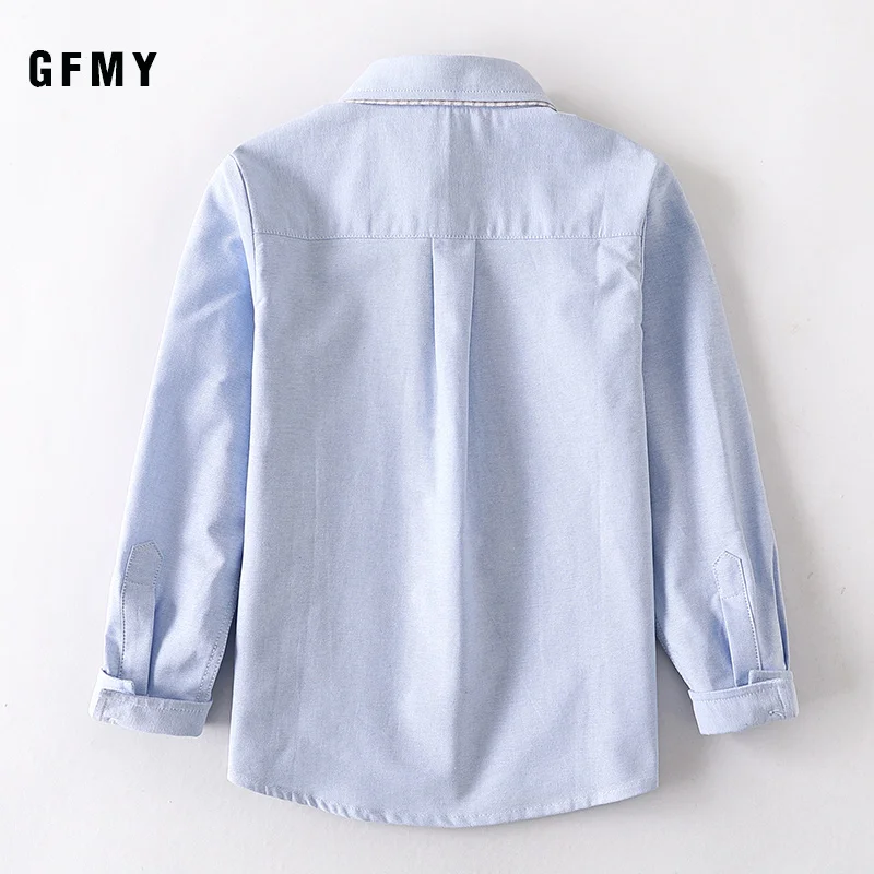 2021 Autumn New Shirts Boys Classical 100% Cotton Long-Sleeve Shirts Kids Children 4 Year-14 Years Teen Tops