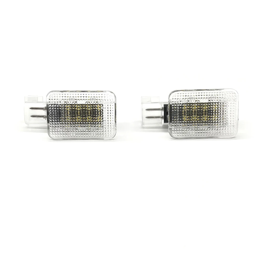 2Pcs Error Free White LED Under Door Courtesy Interior Footwell Light Luggage Trunk Lamp For Volvo S80 V70N CX70 S60 XC90