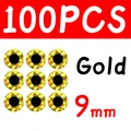100 piezas de 9 mm doradas