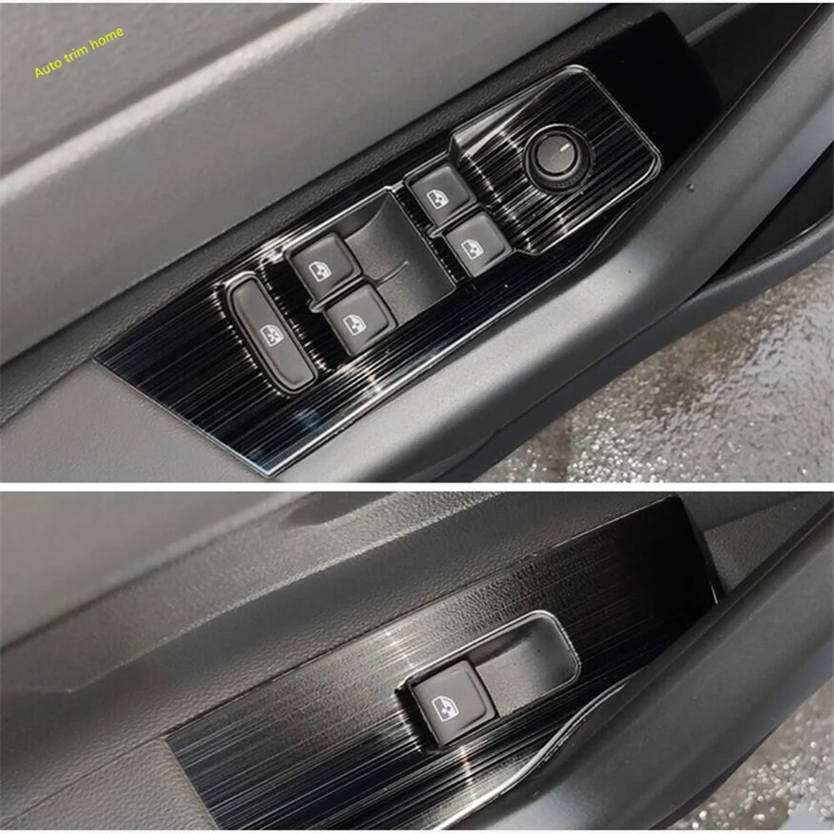 Center Air AC Vent Gear Box Lights Control Panel Cover Trim For VW Volkswagen Polo 2019-2023 Black Brushed Interior Accessories