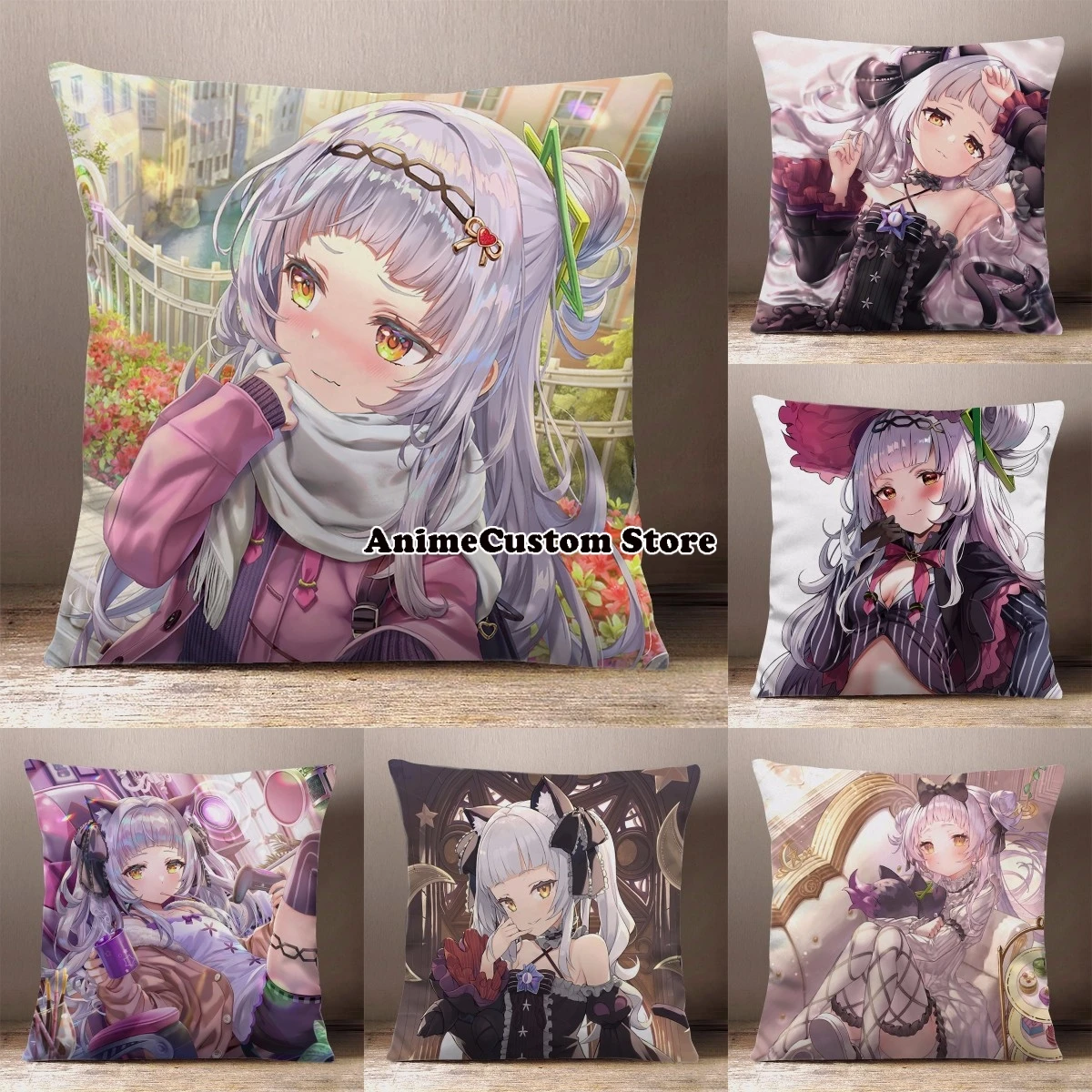 Game Hololive YouTuber Murasaki Shion Darknesss Square Throw Pillow Siesta Dakimakura Dakimakura Sofa Back Cushion Gifts