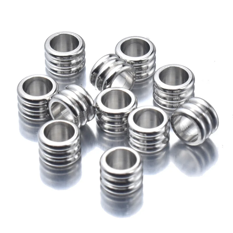 20pcs Lot Hole 3 4 5 6 MM Stainless Steel Spacer Charm Tube Beads Charms for Charms Bracelets DIY Jewelry Making Wholesale Bulk