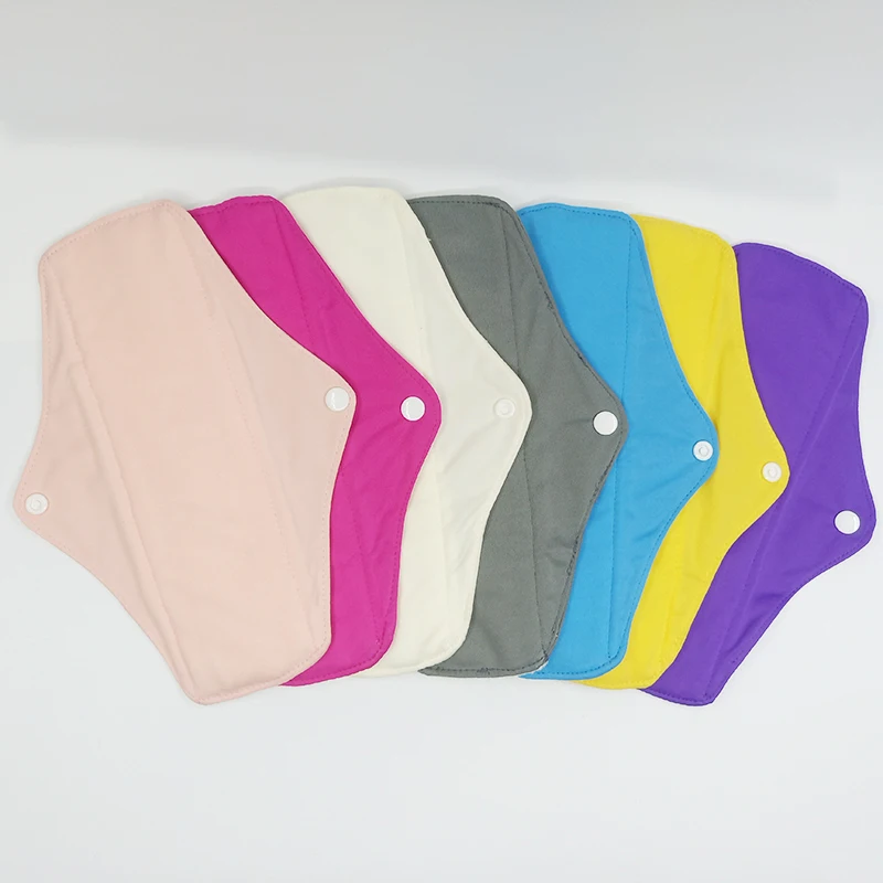 LECY ECO LIFE regular flow cloth menstrual pads with PUL color tab, washable bamboo terry inner day use sanitary napkin