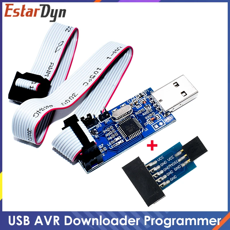 USBASP USBISP AVR Programmer USB ISP USB ASP ATMEGA8 ATMEGA128 Support Win7 64K 10Pin To 6 Pin Adapter Board