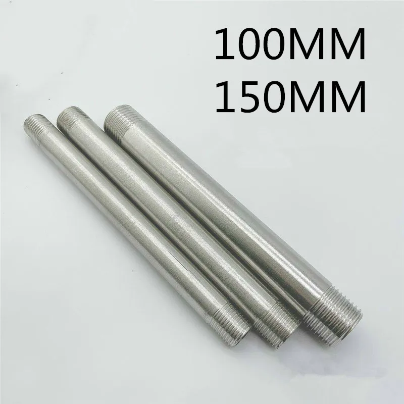 

1/8" 1/4" 3/8" 1/2" 3/4" 1" 1-1/4" 1-1/2" Male Thread Equal 100-150MM Extension Tube Pipe Fitting 304 Stainless Steel Connector