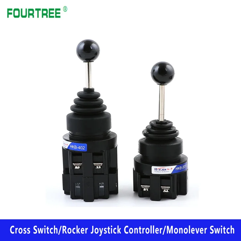 

30mm Monolever Cross Rocker Master Switch Joystick Cross Switch Self-reset Self-lock 2NO 4NO HKB-201 2011 402 4022