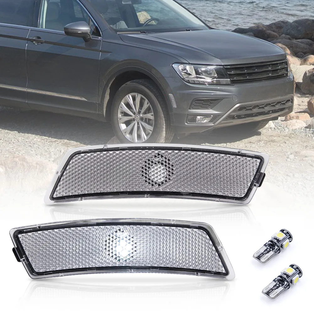 

2Pcs For Tiguan 2018 2019 2020 VW Beetle 2012 2013 2014 2015 2016 2017 2018 OEM Clear Lens Side Marker Indicators Bumper Light