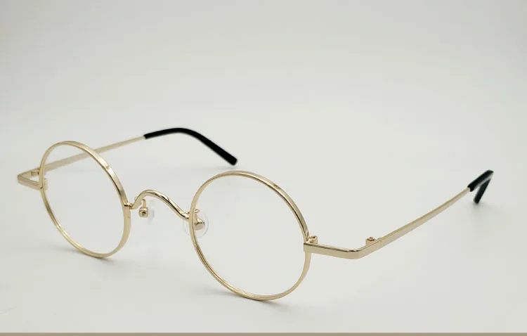 Brillengestell Herren Metall Retro Runde Korrektionsbrille Myopie Optische Brille Rund Durchmesser 40mm Kleiner runder Rahmen Damen – Detail 3