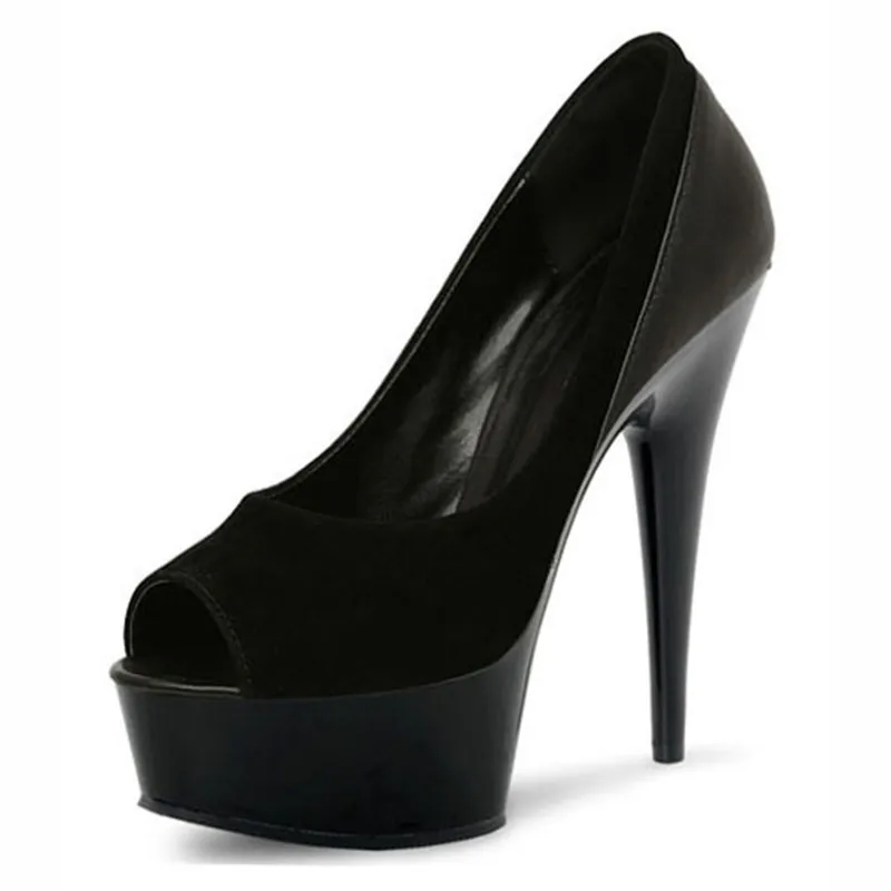 Sexy solid color crystal princess single high sexy temptation fish mouth 15 cm stage show high heels