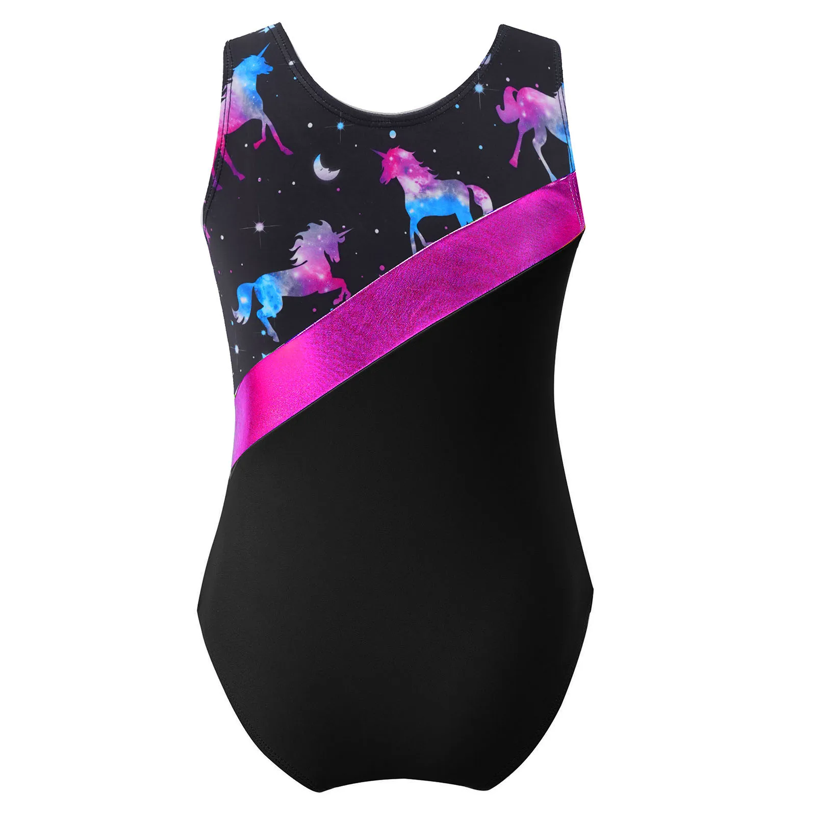 TiaoBug Summer Kids Girls One-Piece Print Bathing Pool Beach Swimming Bodysuit Dance Gymnastics Leotard Swimwear Bikini