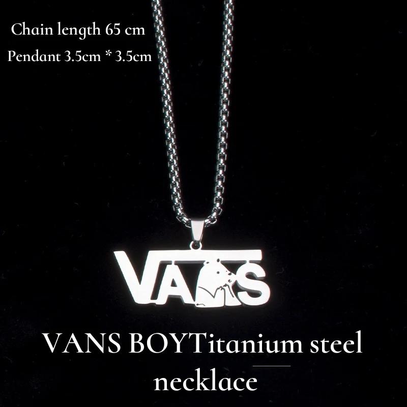 Skateboard Necklace Men\'s Jewelry Pendant Hip Hop Titanium Steel Hiphop European And American Street Flame Necklace