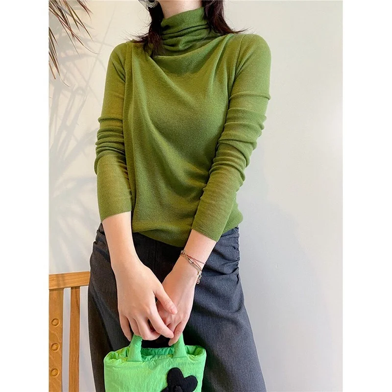 

Simple and Exquisite Light and Soft, Water-soluble Wool High-neck Two-piece Knitted Bottoming Shirt Sweater