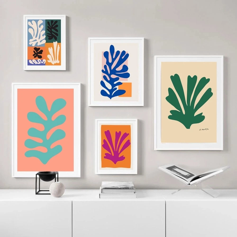 

Henri Matisse Fashion Posters and Prints Modern Abstract Colorful Plant Leaf Canvas Painting Wall Art Pictures for Living Room