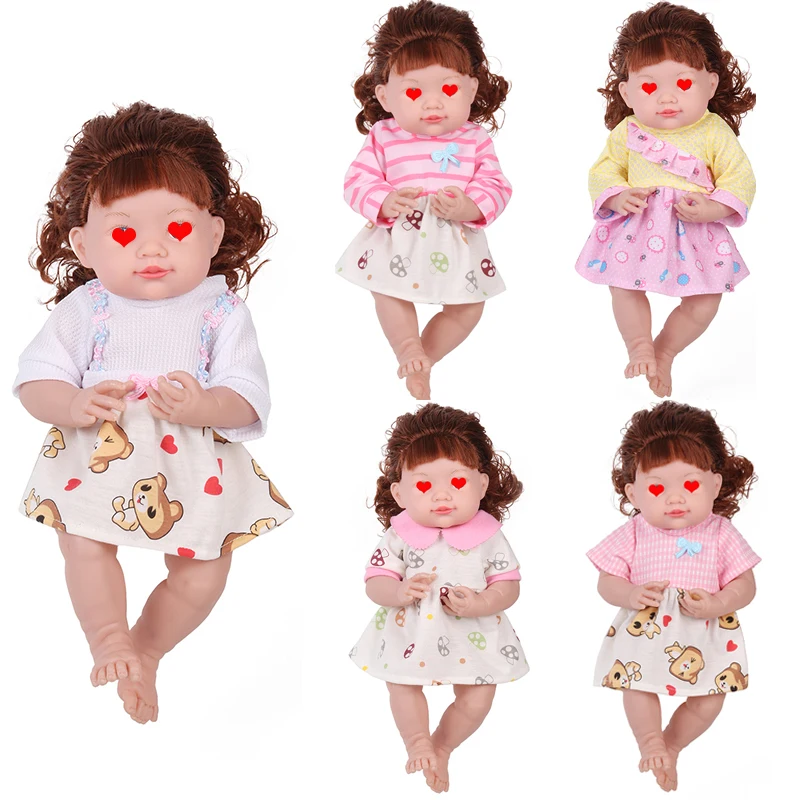 

5Pcs Doll Clothes Dress For 13-14Inch American Doll Girl 36Cm Baby New Born Clothing Accessories Gifts For Baby Girl Toys