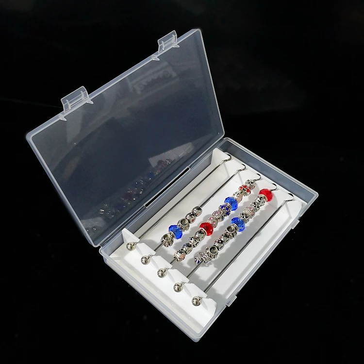 Acrylic Jewelry Charm Beads Storage Box for Trollbeads Bracelet Ring Holder Organizer Tray Diy Finding Display Stand Rack Case