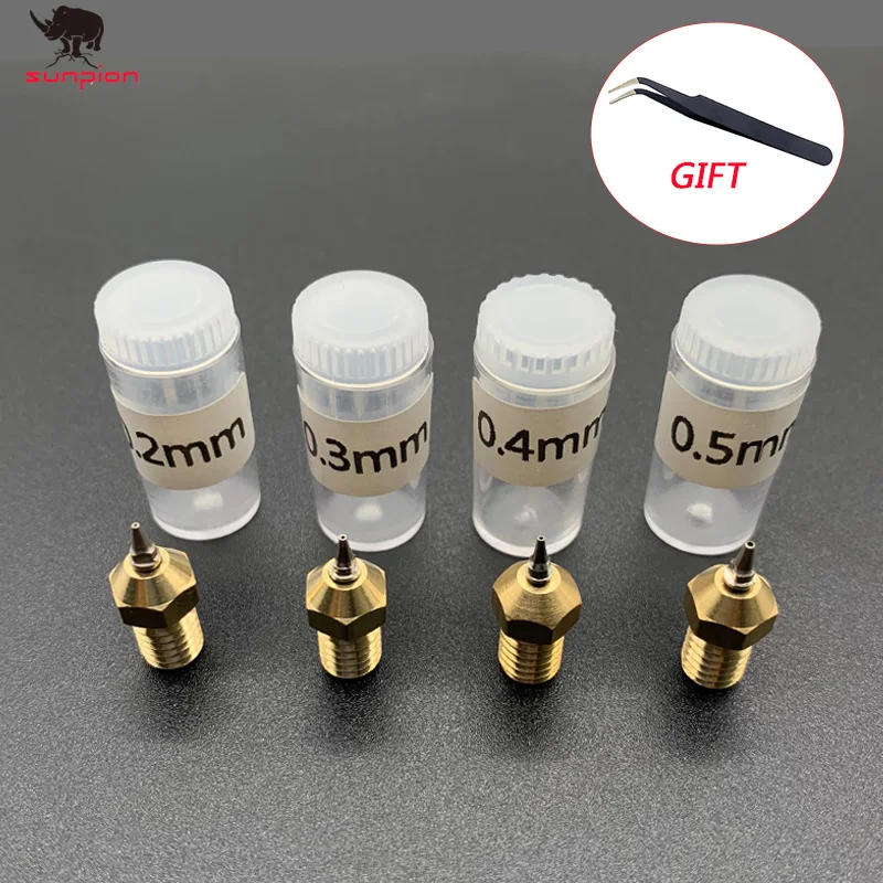 3D printer parts 0.2/0.3/0.4/0.5mm Airbrush Nozzle Adapter Set Tip Nozzle Optional for V5 V6 J-head Hotend 1.75mm Filament