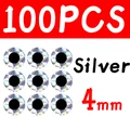 100 piezas de plata de 4 mm