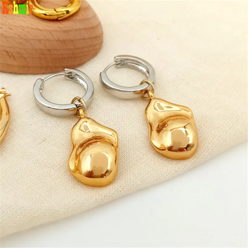 Kshmir Newfund is irregular eardrop temperament female contracted earring geometry metallic aureate splicing earring jewelrygift