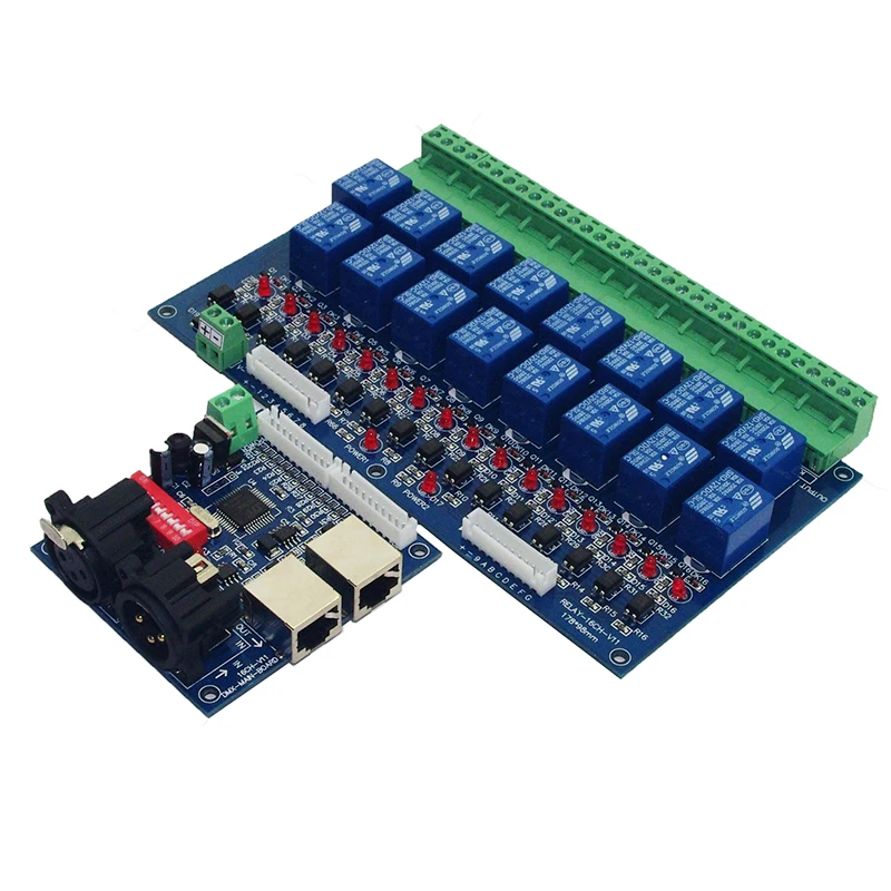 16CH Relay switch dmx512 Controller,relay output,DMX relay control,16way relay switch DC12V main-board & DMX-RELAY-16CH