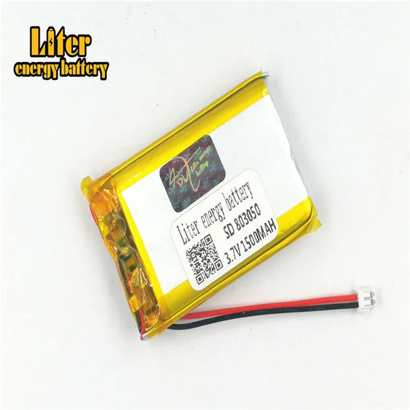 1.5MM 2pin złącze 3.7V 803050 1500mah wysokiej jakości litowo polimerowy akumulator litowo-jonowy akumulator lipo baterii