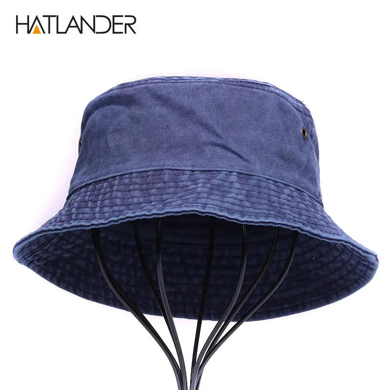 HATLANDER Solid cotton bucket hat men outdoor sport caps women autumn summer sun hat panama plain fishing hat casual hip hop cap