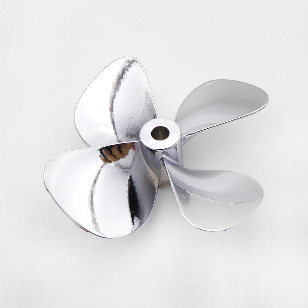 1PC RC Boat Metal Propeller 4-Blades 4mm Shaft Right Left Hand 55mm Prop for RC Boat Fishing Bait Tug Marine Cruise ROV