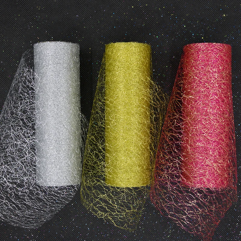 Gold Sliver Wire Tissue Tulle Roll Spool Craft 15cm 5Yards Wedding Decoration Baby Shower Table Runner Birthday Party Supplies