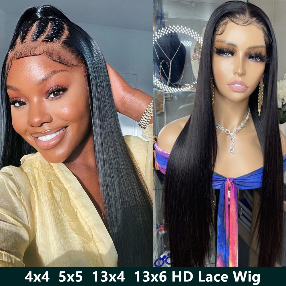 Straight HD Lace Frontal Human Hair Wigs 13X4 Lace Front Human Hair Wigs 4x4 Closure Wigs For Women Brazilian Remy Human Hair