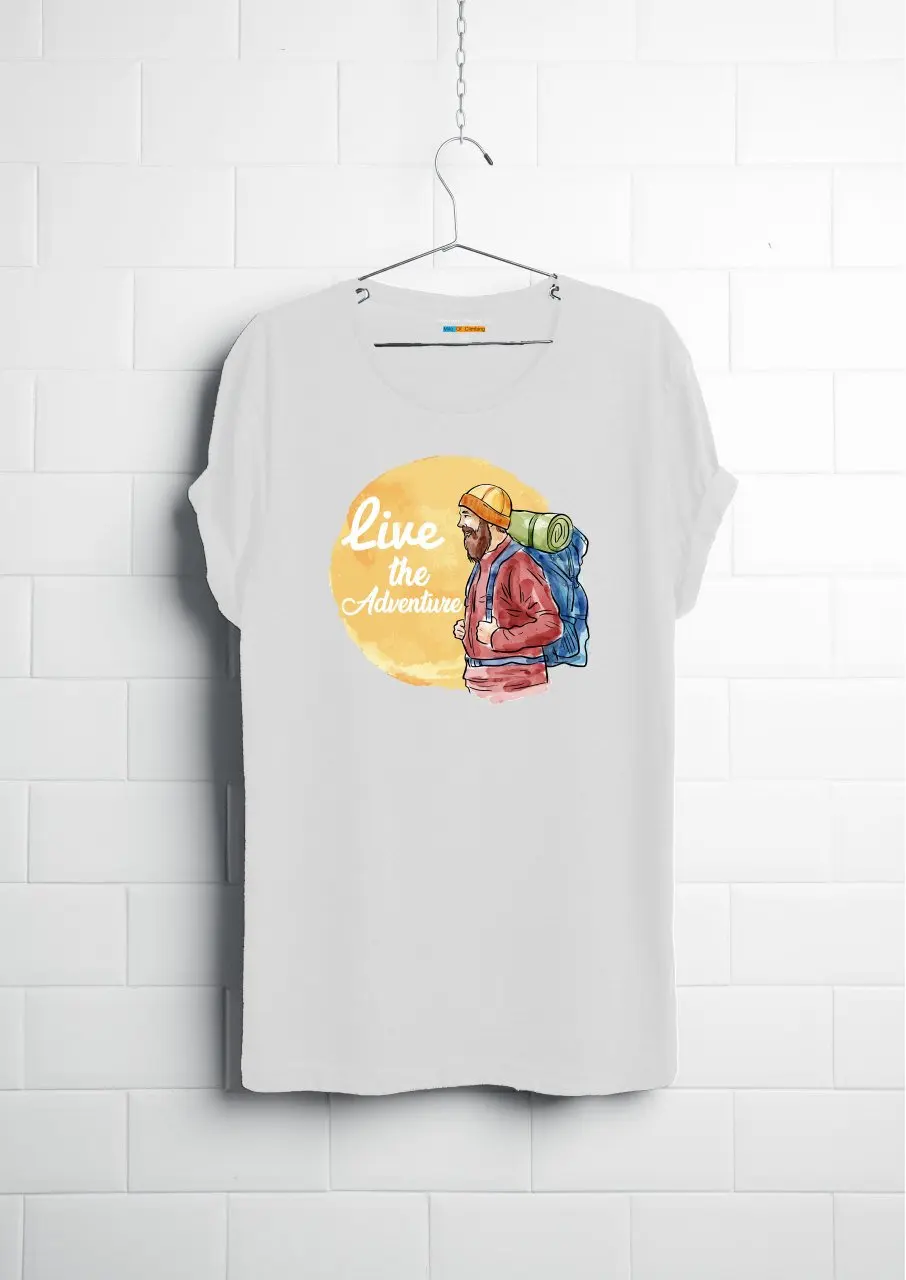 

ADVENTURE DESIGNS BY MILO OF CLIMBING DAVEN T-SHIRT - W 100% Coton ,OEKO-TEX & GOTS Certificate, Outdoor Trekking Hiking Summer