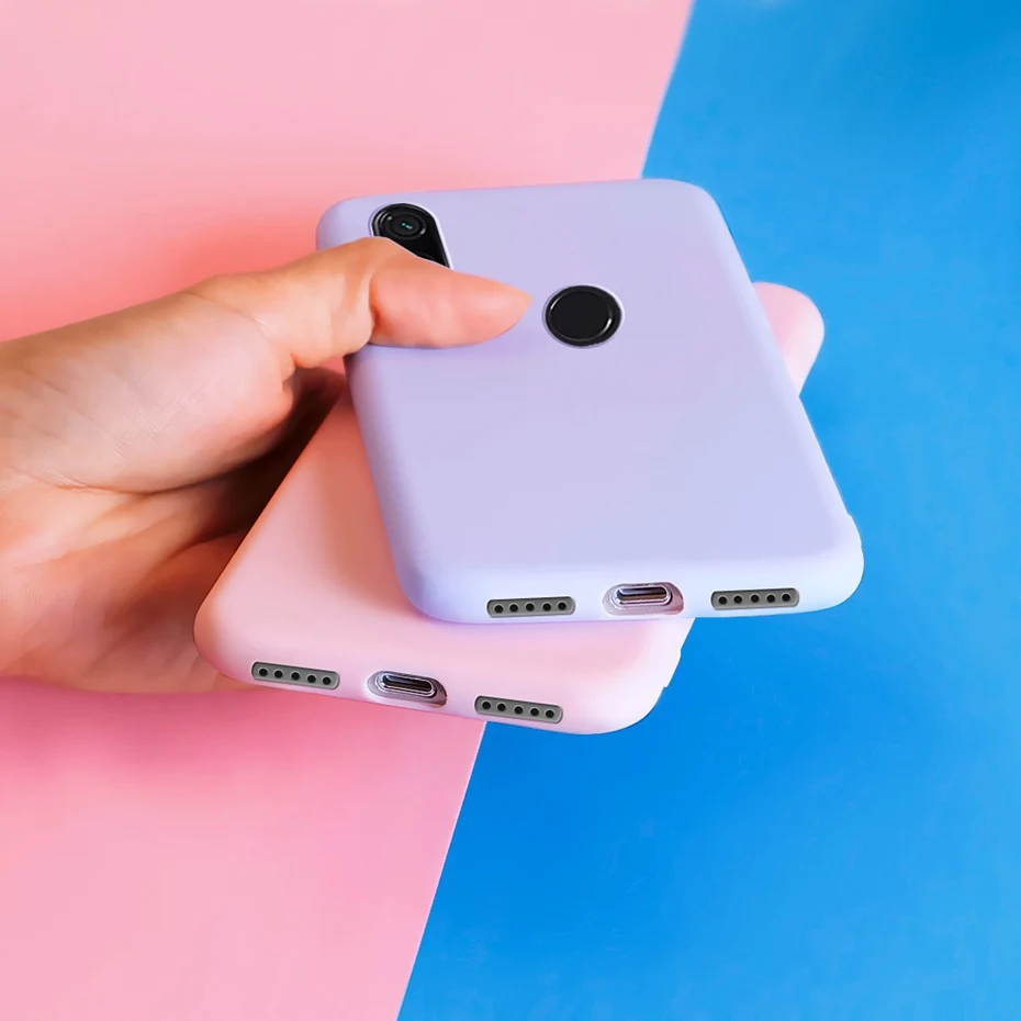 Phone Cases For Xiaomi Redmi Note 7 Case Cover Soft Color Silicone Case For Xiaomi Redmi 7 Redmi7 Back Cover Redmi Note 7 Coque