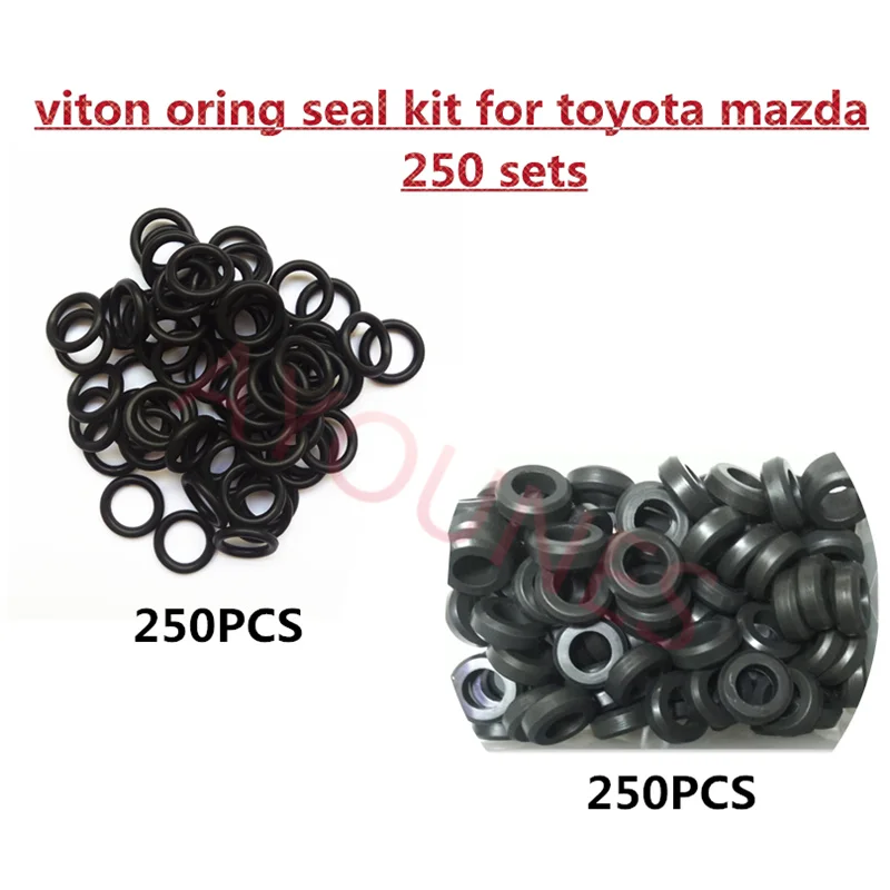 

250sets/500pcs Fuel Injector Fkm Rubber Oring Seal Kits for Toyota Mitsubishi Mazda Suzuki Cars Replacement (AY-OS250)