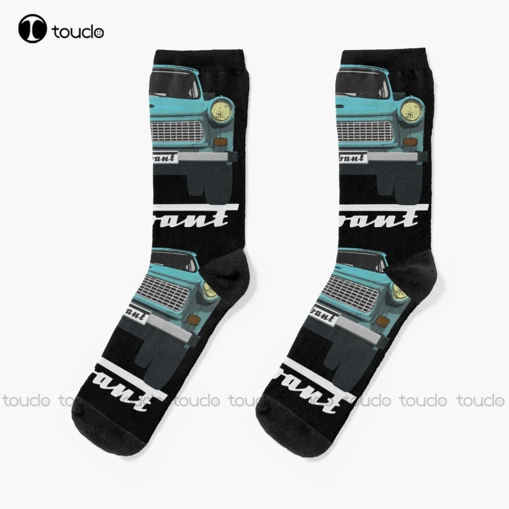 Trabant 601 Blue (On Black) Socks Funky Socks Christmas Gift Unisex Adult Teen Youth Socks Custom 360° Digital Print Women Men