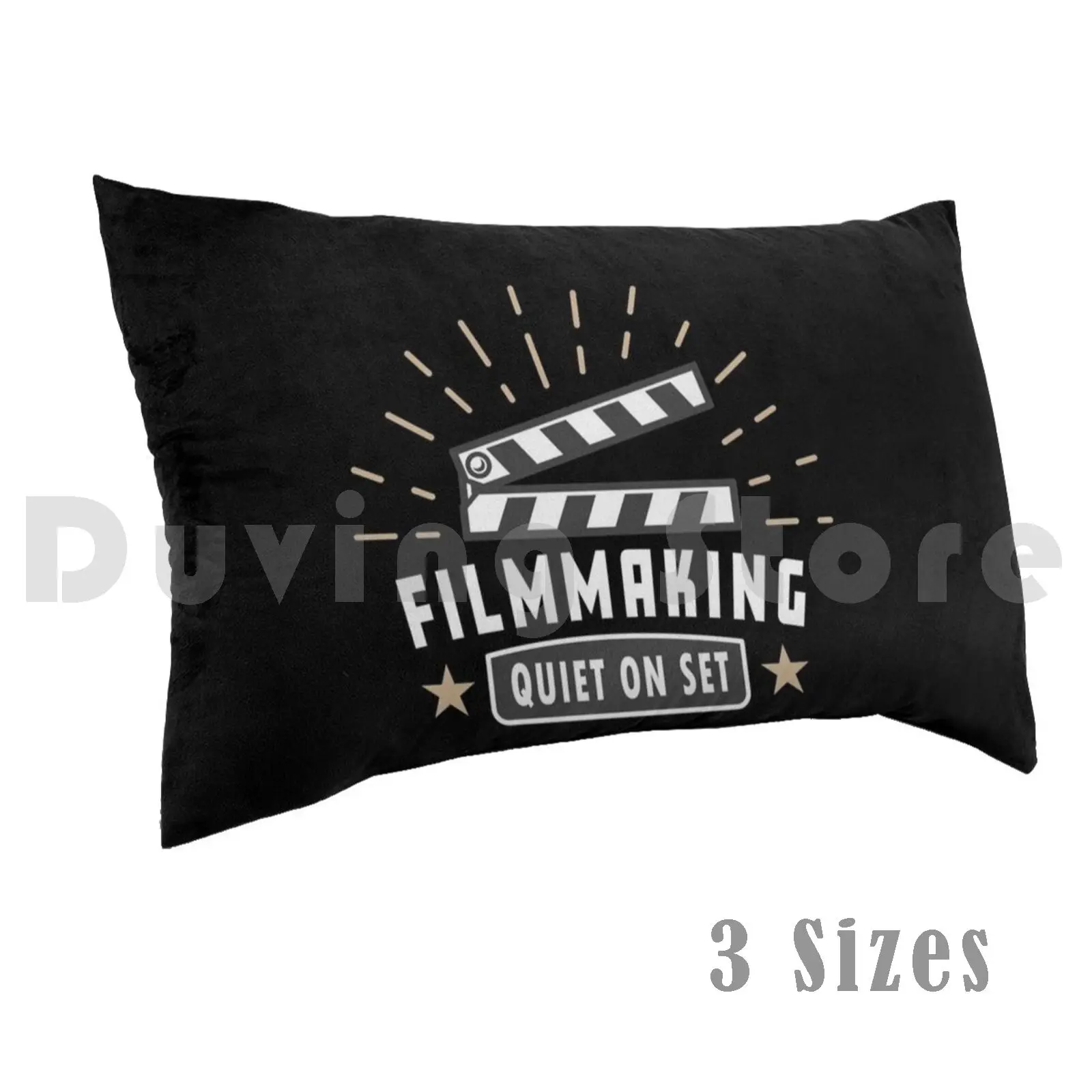 Movies Filmmaker Quiet On Set Pillow Case Printed 50x75 Filmmakers Action Camera Clapper Board Directing