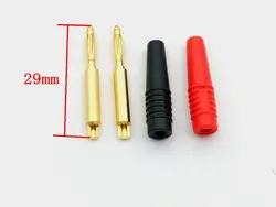 Conector de soldadura de enchufe Banana chapado en oro de cobre de 2mm, 10 piezas