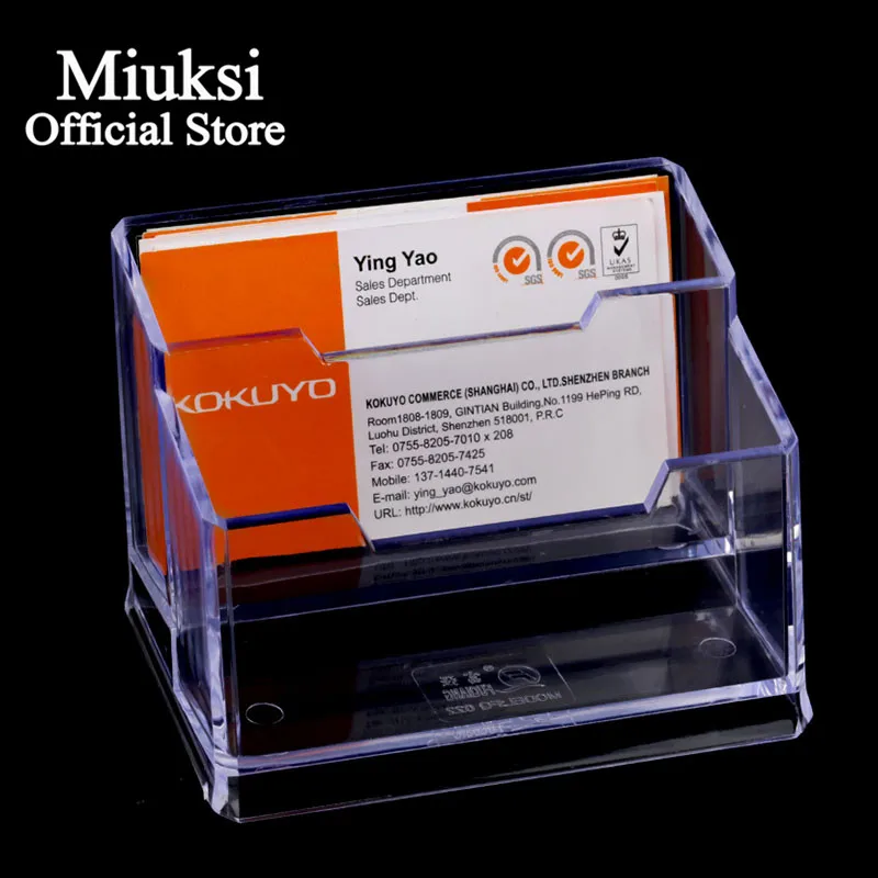 5PCS Acrylic Business Card Box Set Table Card Storage Box High-End Business Large-Capacity Collection Box Business Display Stand