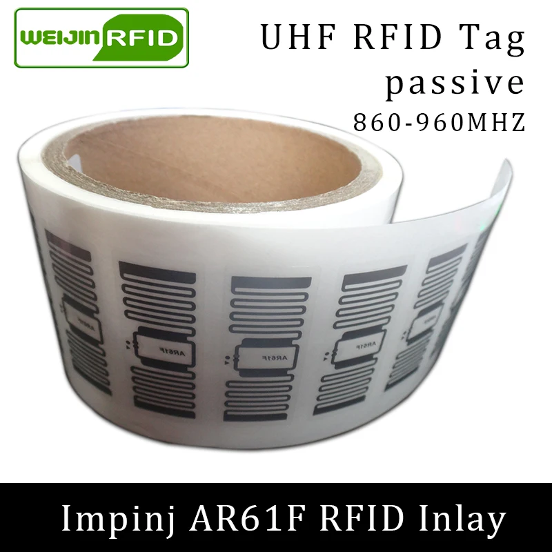 RFID sticker UHF tag impinj MonzaR6 AR61F wet inlay 915mhz 900 868mhz 860-960MHZ EPCC1G2 6C smart adhesive passive RFID label