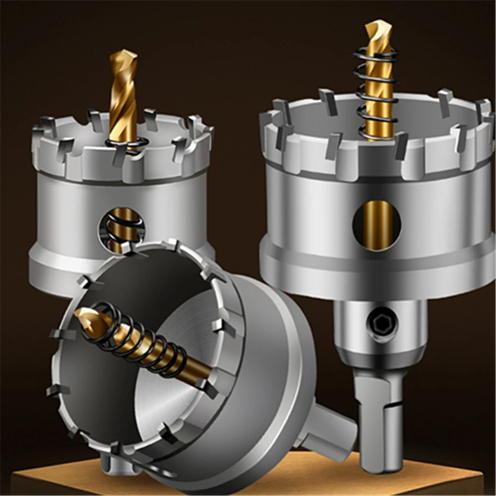 1pc agujero broca de sierra Carburo de aleación de acero cortador de acero inoxidable de corte de madera de hierro núcleo metálico broca Broca de Metal