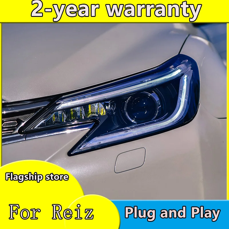 Car Styling for Toyota Reiz led headlights 2013-2016 new Mark X LED Head Lamp signal drl H7 hid Bi-Xenon Lens low beam