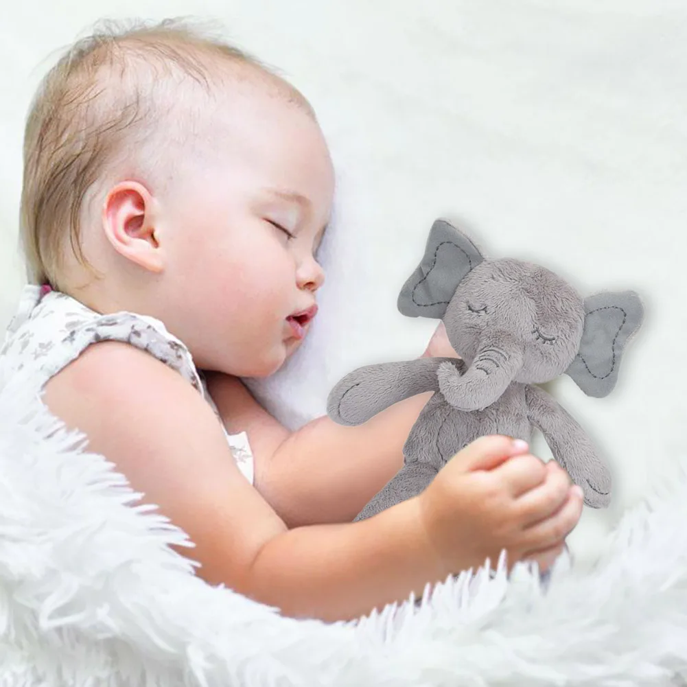 32cm Grey Elephant Stuffed Animal, Gifts for Newborn, Snuggle Elephant Plush Sleeping Toys